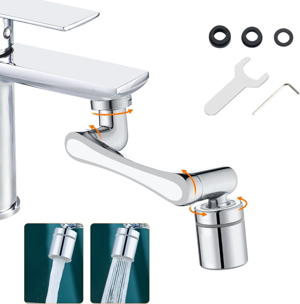 Ibergrif Tap Extender Kitchen Sink 1440° Swivel Robotic Arm Faucet Aerator New