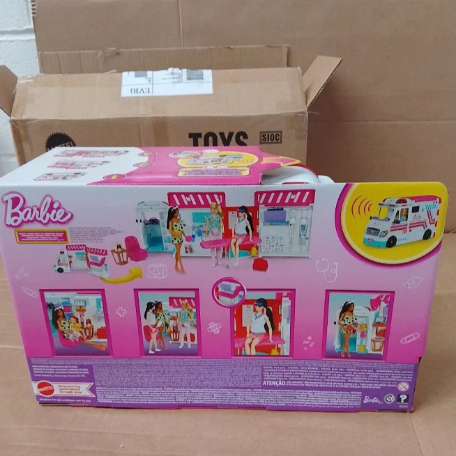 Barbie HKT79 Ambulance Toy Hospital Playset Emergency Vehicle Accessories New
