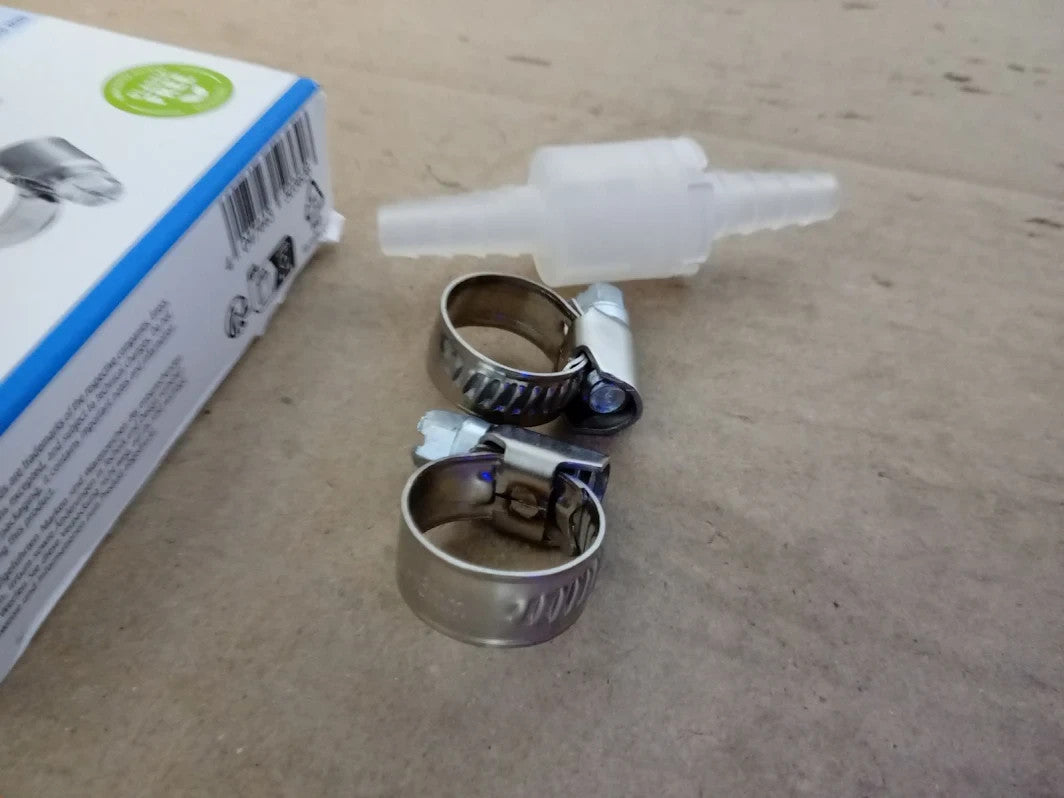 Xavax Non Return Valve with 2 Hose Clamps Max Ø10mm Water Hose Check Valve