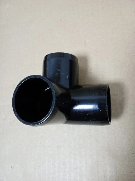 3 Way PVC Pipe Fittings 1in Zernmiarder Black PVC Elbow Corner Side Outlet 12pc