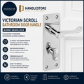 Handlestore Victorian Scroll Bathroom Door Handle 63mm Sashlock Polished Chrome