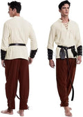MVFEUIJ Men's Renaissance Viking Costume Halloween Cosplay Masquerad Design New