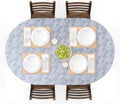 UMINEUX Oval Fitted Vinyl Tablecloth Elastic Waterproof Marble Grey 107x173cm