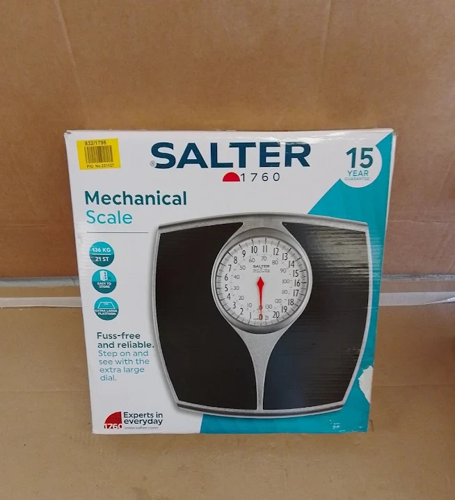 Salter Black Mechanical Bathroom Weighing Scales Classic Weight Monitor