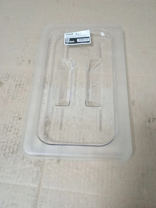 Vogue Polycarbonate Plastic 1/4 Gastronorm Lid Clear Cover Containers U247 Clear