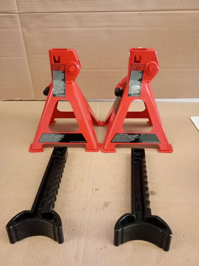 Amazon Basics Steel Jack Stands 3 Ton Capacity Pair Black Red Durable Design New