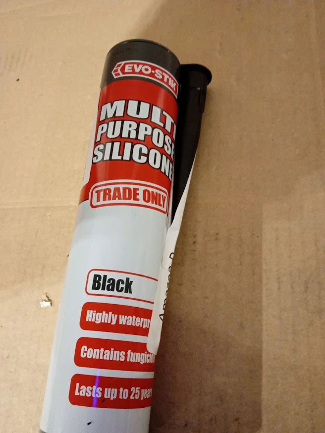 EVO STIK Multipurpose Silicone Sealant Black Waterproof Mould Resistant New
