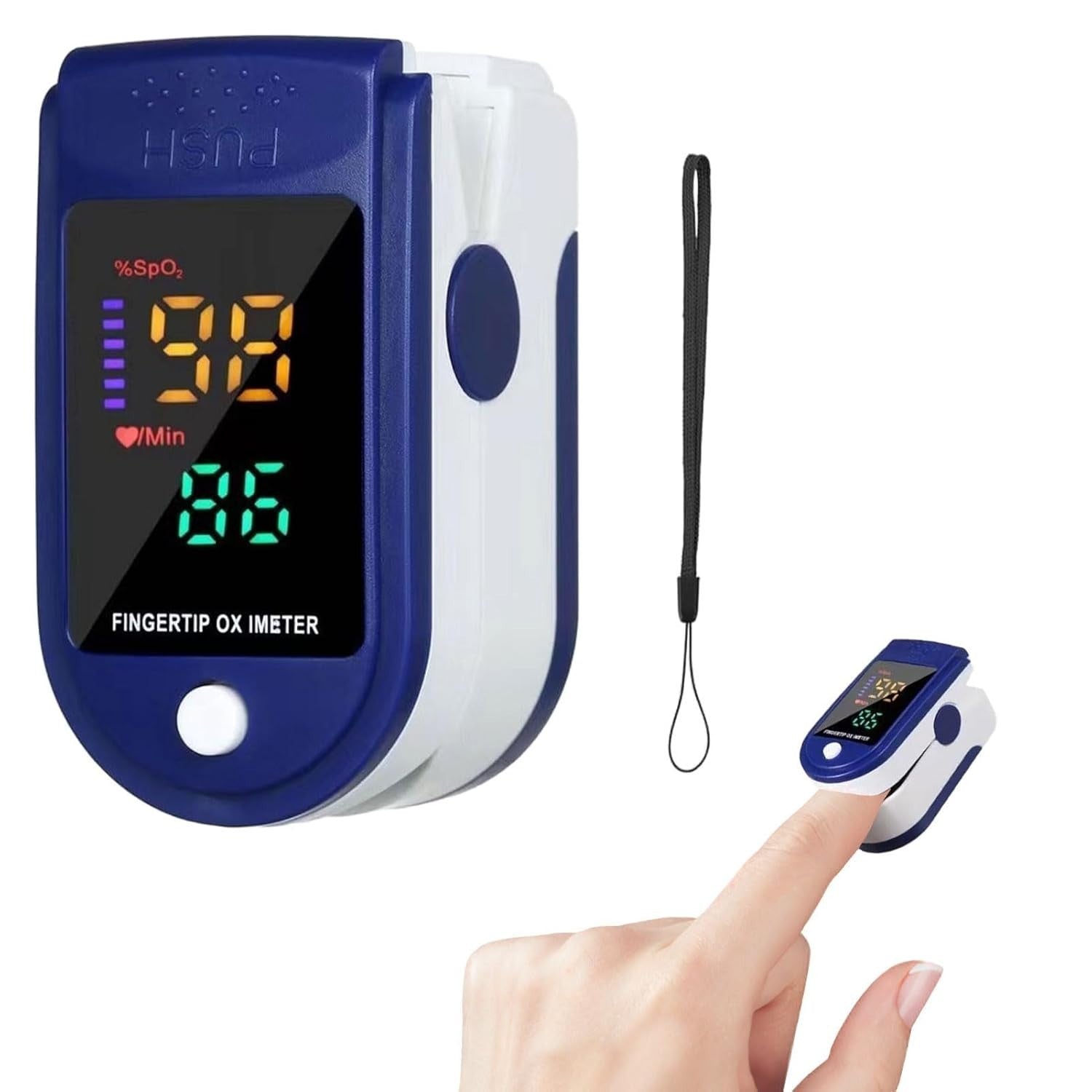 Pulse Oximeter Oxygen Heart Rate Monitor Adults Pulse Fingers SpO2 Display New
