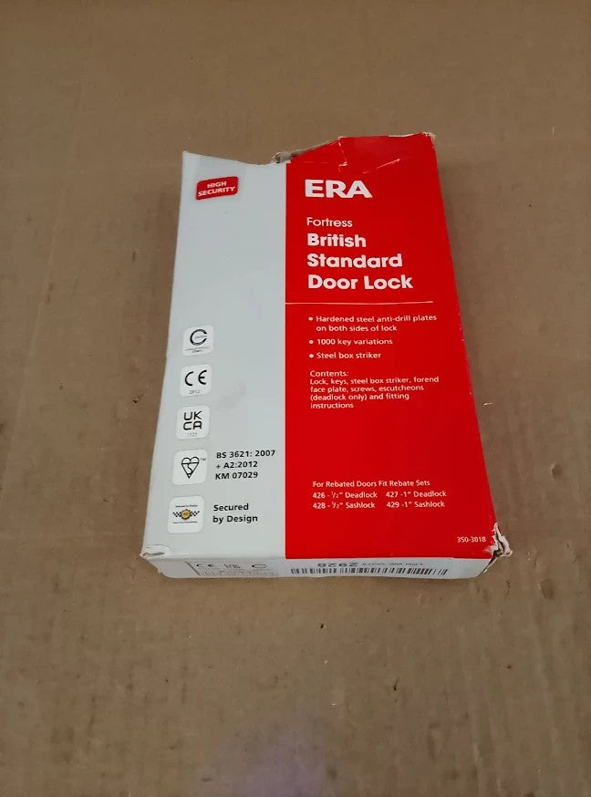 ERA Fortress 261 31 BS3621 64mm 5 Lever Mortice Deadlock Brass Security Lock