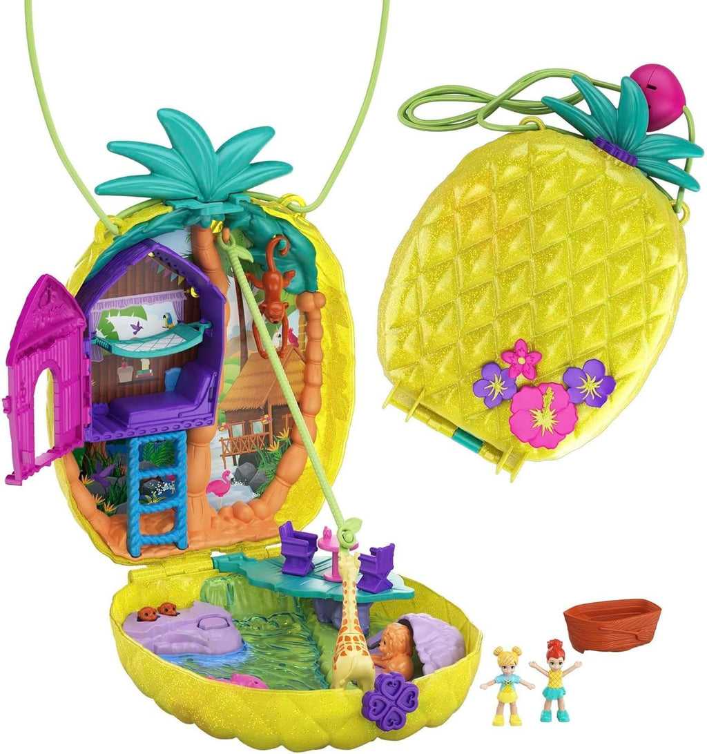 Polly Pocket Micro Tropical Pineapple Purse 2in1 Purse Playset 7x15x20cm 4+ New