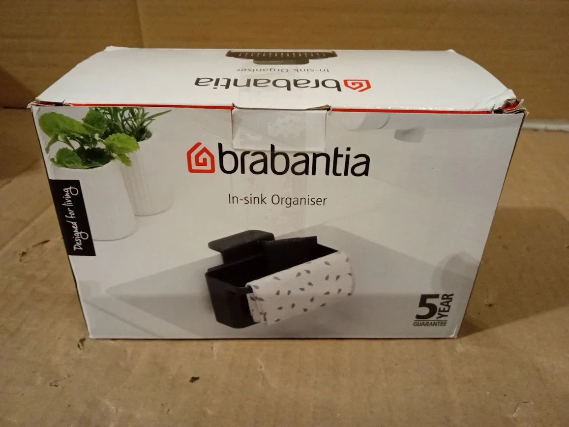 Brabantia In Sink Organiser Caddy Suction Cups Drainage Holes 12.7x17.1x10.6cm
