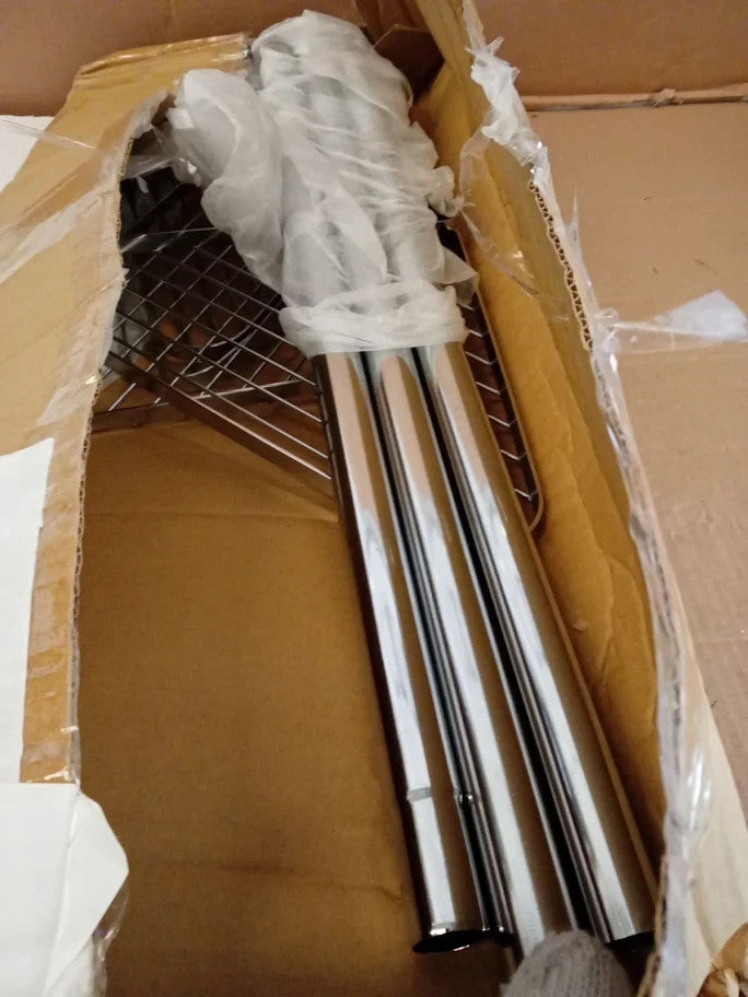 Argos Home Shower Organiser Pole Metal Made 250.5x18.5x23cm Chrome New