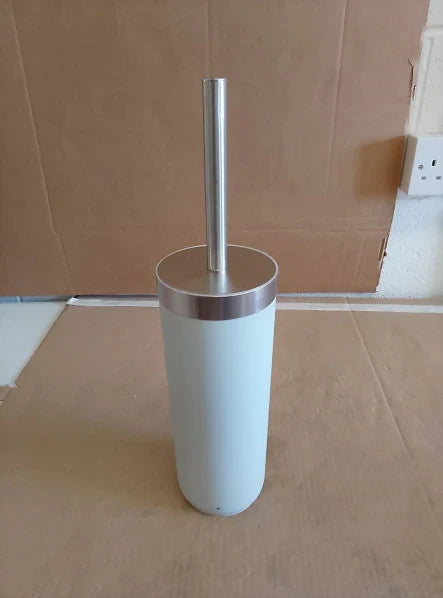 Habitat Toilet Brush Holder Height 25.2cm Grey Silver Metal 38.5x9.5x9.5cm