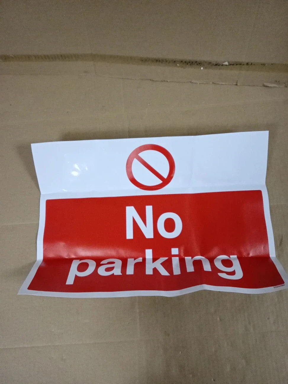 V Safety 52042BFS No Parking Sign Landscape 400x300mm Self Adhesive Vinyl New