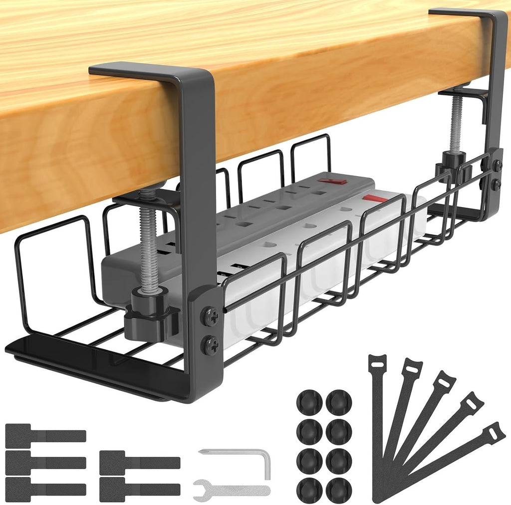 Cable Management Under Desk Tray No Drill Table Cable Basket Power Strips New