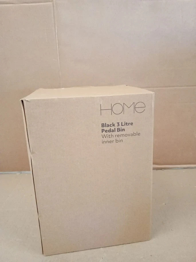 Argos Home 3Litre Bathroom Pedal Bin And Removable Inner Bin Black 25.1x22x17cm