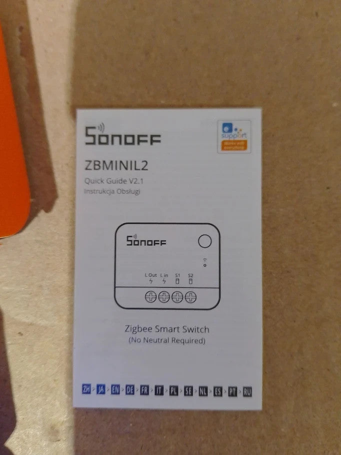 Sonoff ZBMINIL2 ZigBee Smart Switch No Neutral Wire Required 6A 1440W 2 Way New