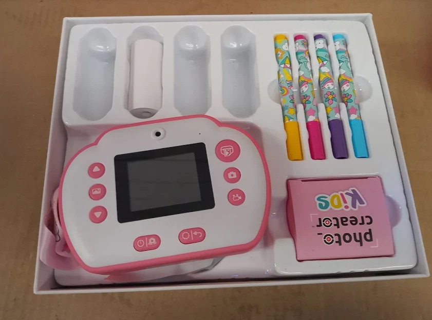 Photo Creator Instant Print Camera Kids Pink Thermal Printing Selfie Video