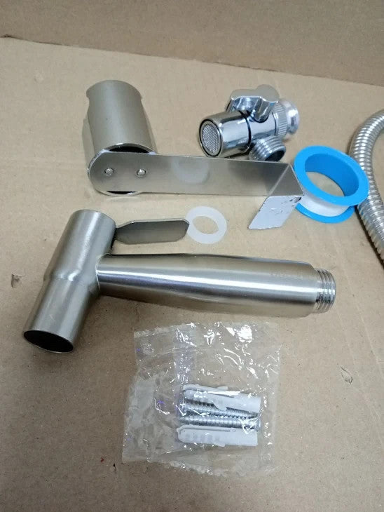 Bidet 2 Way Shower Diverter Kit Stainless Steel Hand Holder Toilet 1.5m Hose