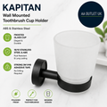 Kapitan Abs And Stainless Steel Bathroom Toothbrush Cup Holder Glass Wall Mount