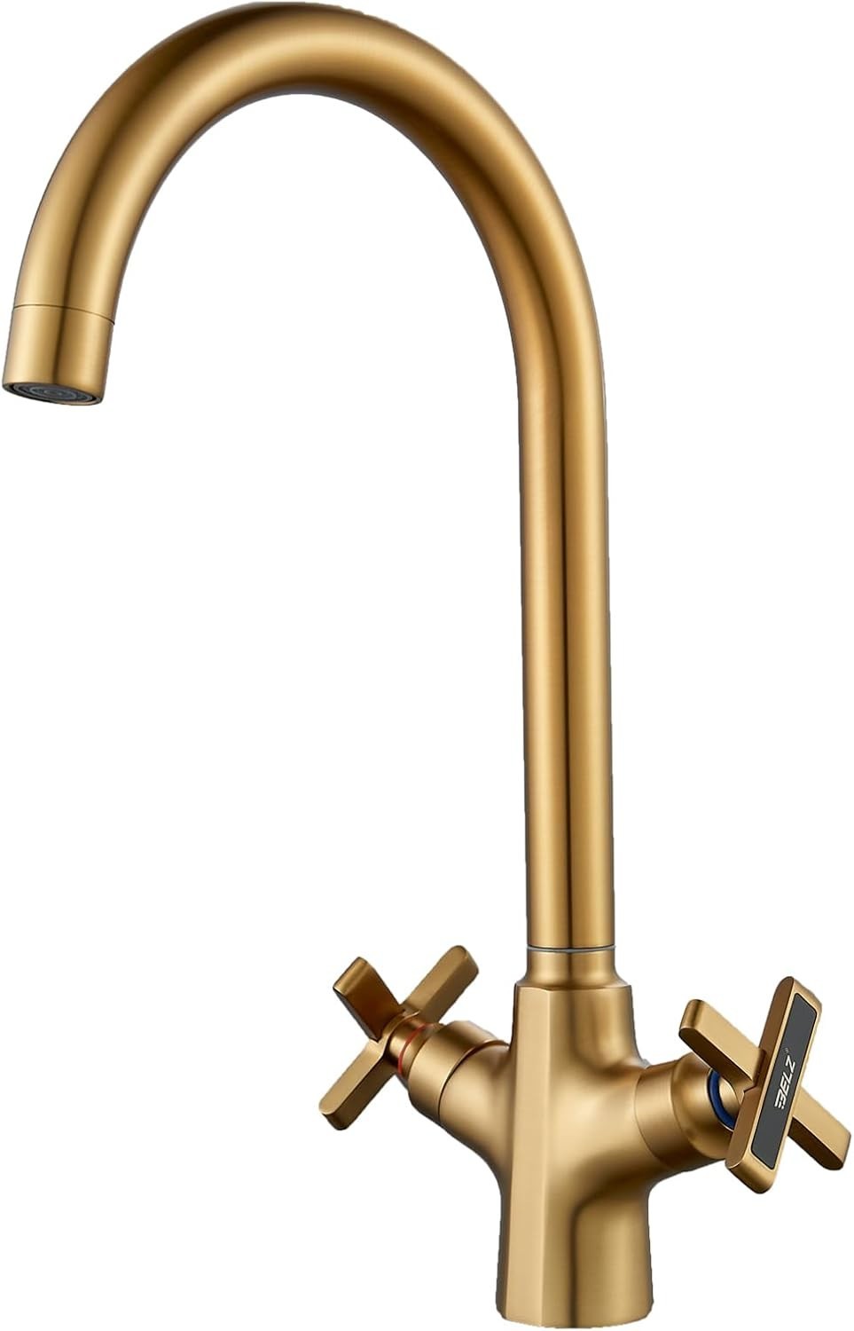 Belz Kitchen Sink Mixer Taps Monobloc Swivel Spout Chrome Brass Dual Lever New