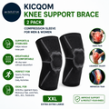 KICQOM Knee Support Brace 2Pack Knee Compression Sleeve Men Women Sports  XXL