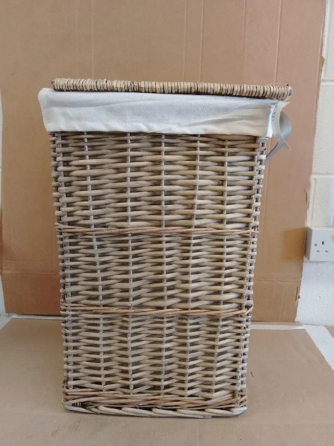 Argos Home Willow Laundry Basket Grey Wicker Clothes Hamper Storage Basket New