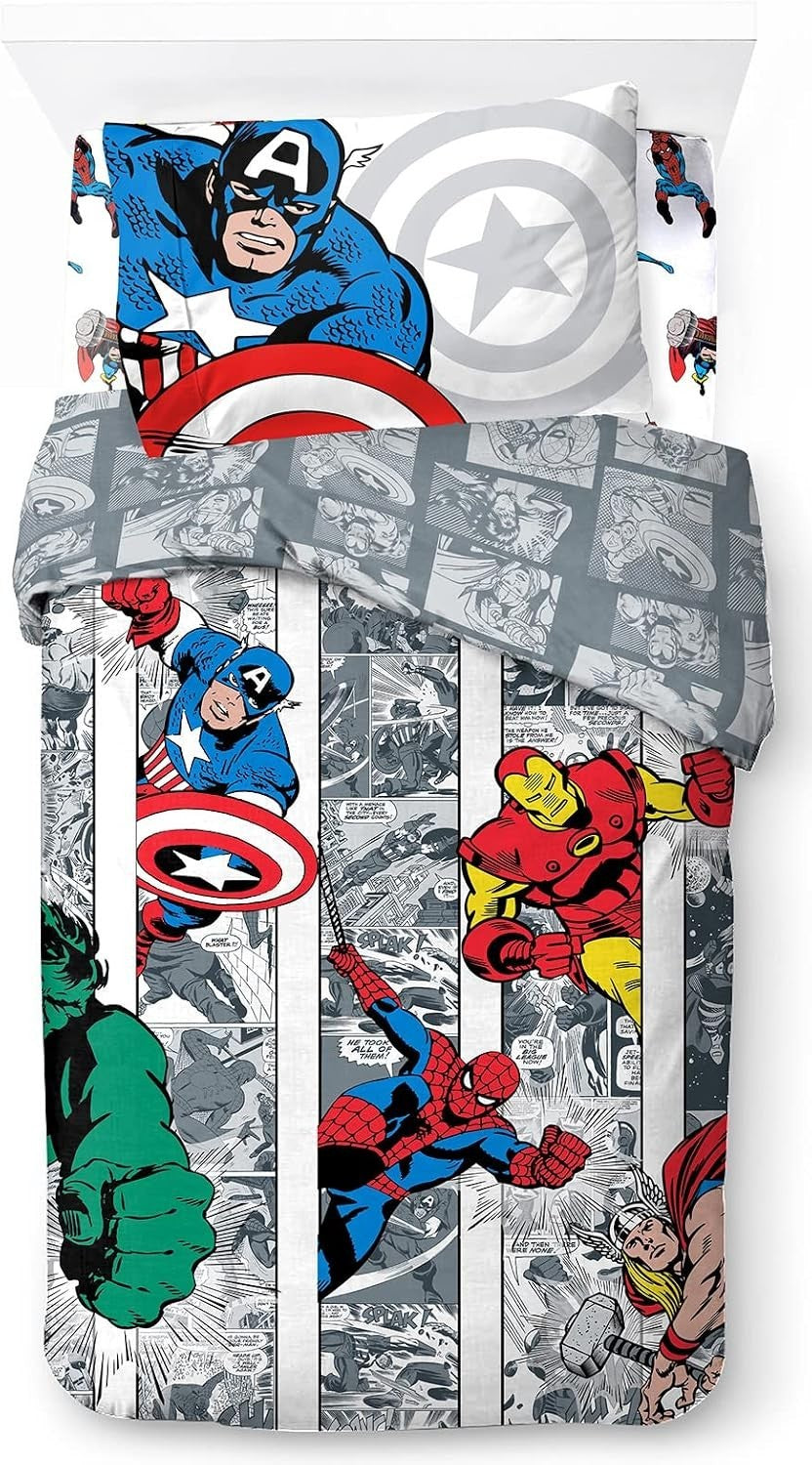 Jay Franco Marvel Comics Avengers Cool 100% Cotton 3 Piece Single Bedding New