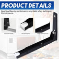 2 Pieces Universal Microwave Wall Shelf Brackets Adjustable Folding 45kg Black