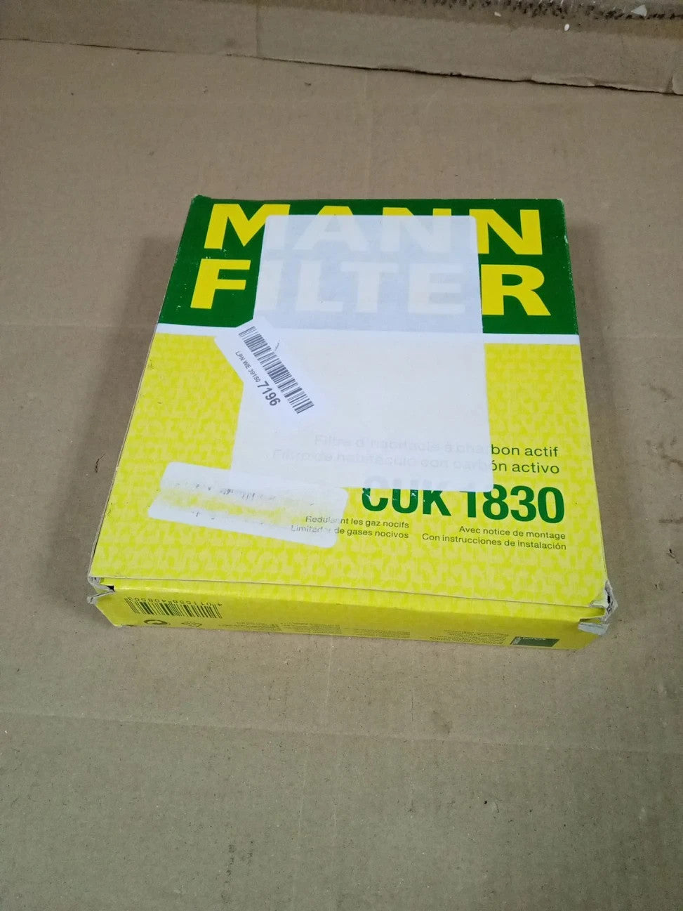 MANN FILTER CUK 1830 Cabin Air Filter Pollen Activated Carbon Cars New