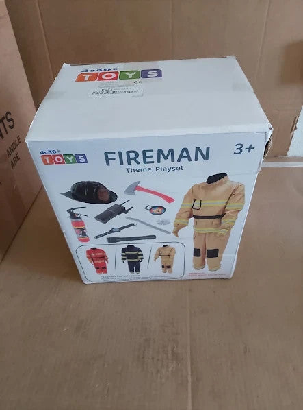 Deao Fireman Costume Outfit  Boys Girls Firefighter Dress Up Toy Set 3+ New