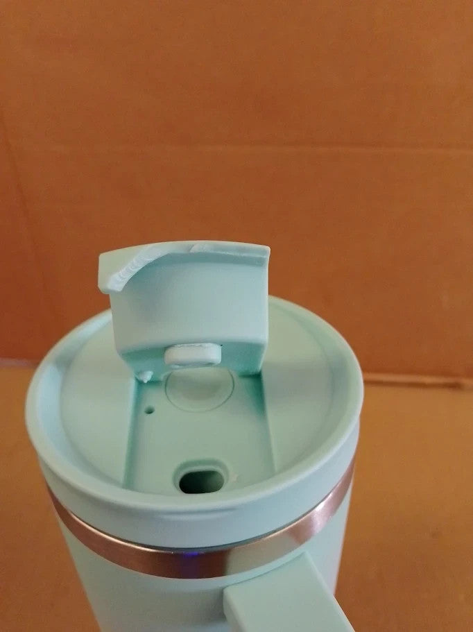 Watersy 40oz Travel Mug Coffee Cup 2 Straws Tumbler Lid Handle Stainless Steel
