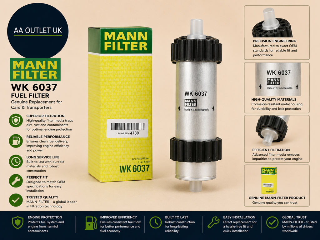MANN-FILTER WK 6037 Fuel Filter Genuine Replacement Cars Transporters Design