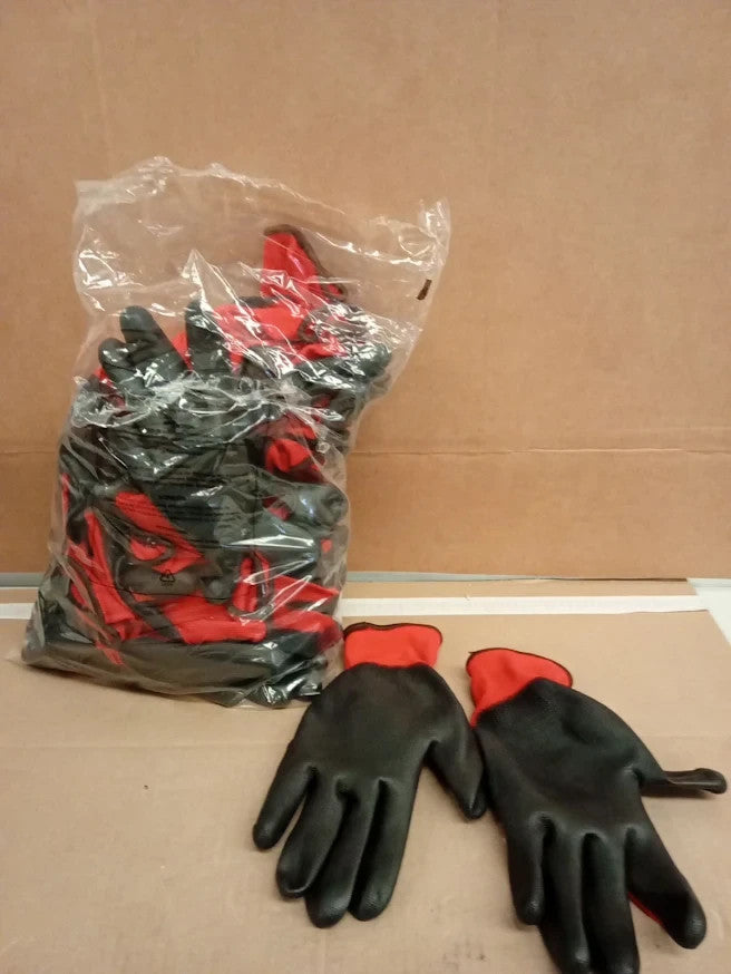 Velway Safety Work Gloves PU Coated Non Slip Gardening L Red Durable Design New