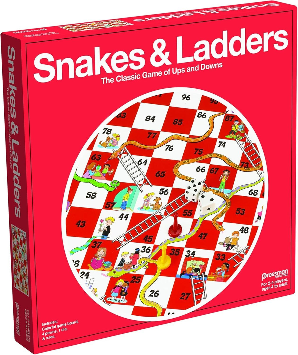 Pressman Snakes Ladders Traditional Children Games 2-4Players 4+ New