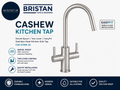 Bristan Cashew Kitchen Tap Swivel Spout Two Lever EasyFit Stainless Steel