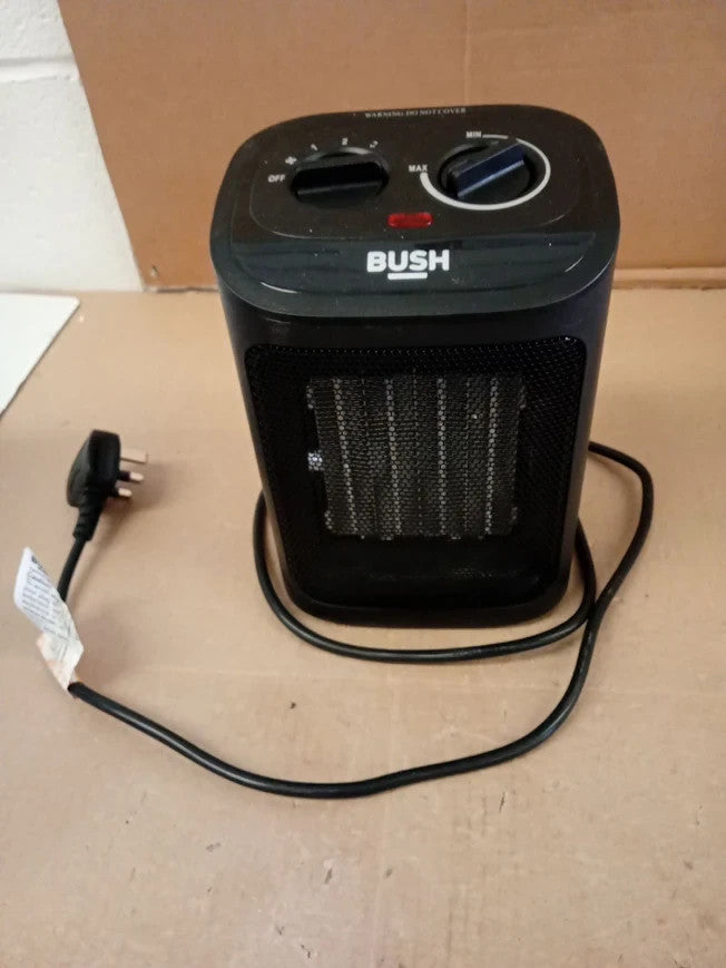 Bush 2000W Ceramic Fan Heater Lightweight PTC919K 3 Heat Settings Black