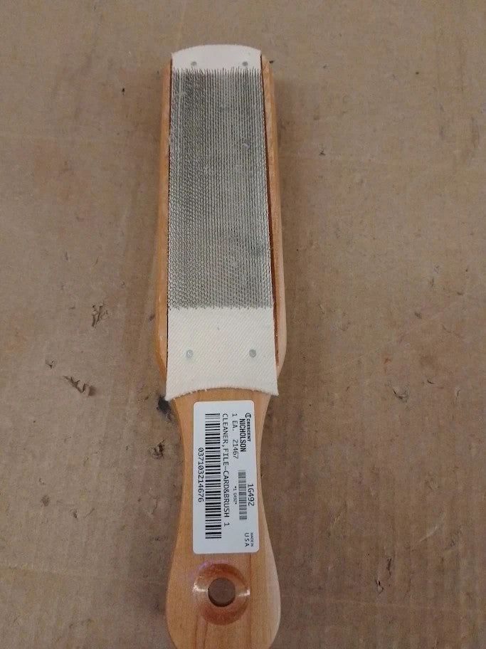Nicholson Crescent 21467 File Card Brush Wood Base 10x254mm File Maintenance