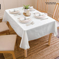 Encasa XO Tablecloth 56x120 Cotton Canvas White Machine Washable Dining Cover
