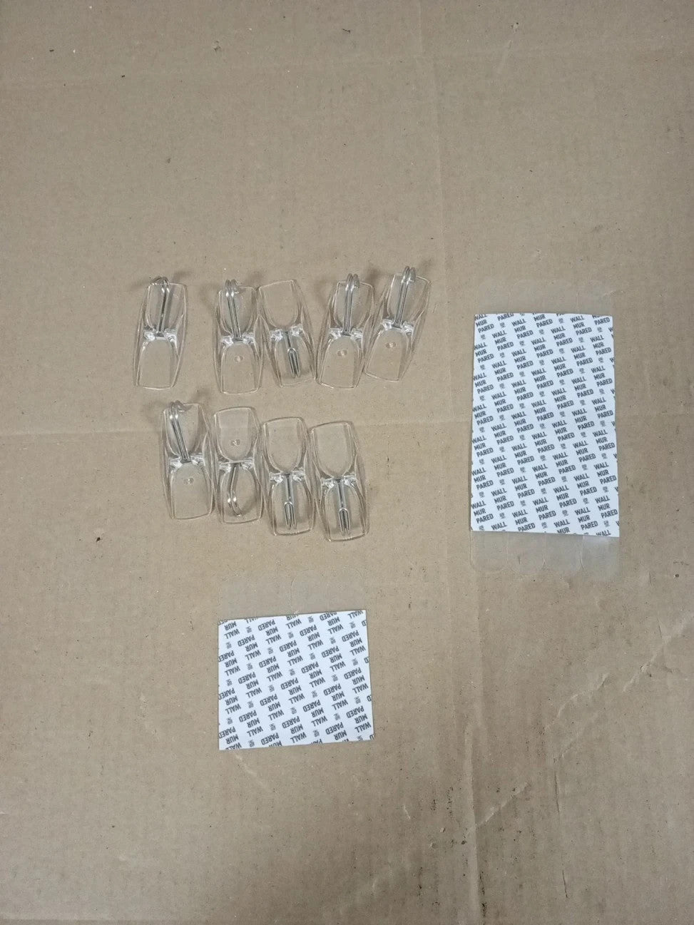 9 Pieces Large Adhesive Heavy Duty Wall Hooks 20kg Transparent Indoor New