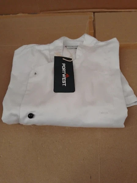 Portwest Somerset Chefs Jacket Coat Large Colour White C834WHRL New