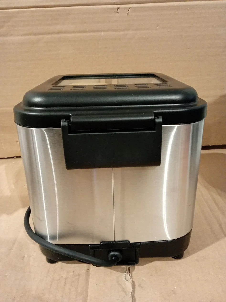 Quest 34250 1.5L Deep Fat Fryer Compact Stainless Steel 900W Secure Lid Cover