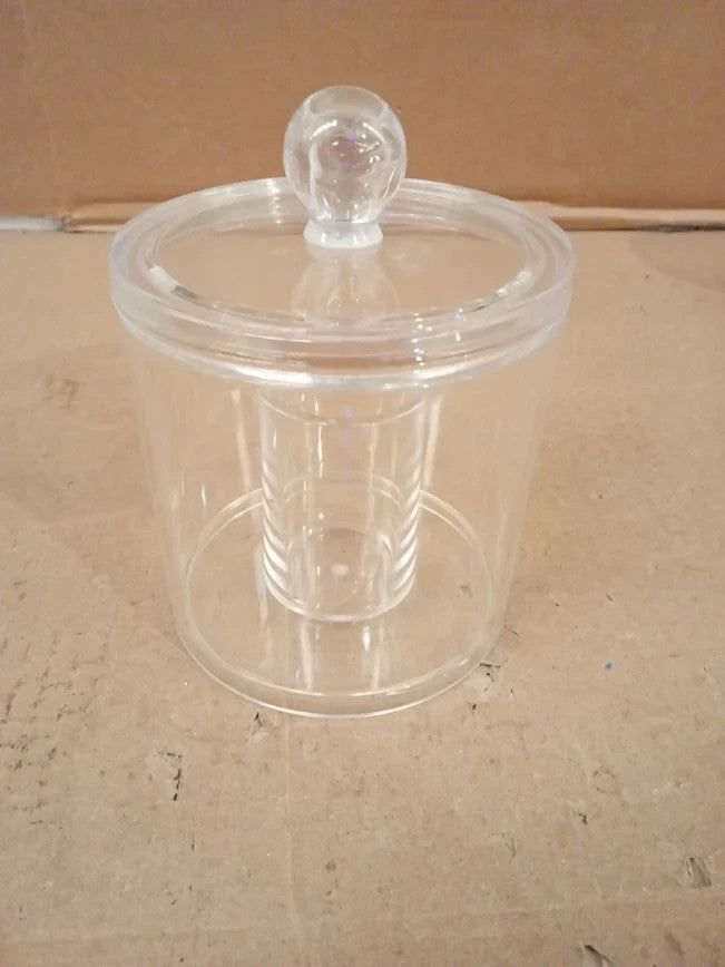 Relaxdays Cotton Swab Storage Container Set 3 Pad Holder Lidded Easy Care