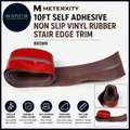 M METERXITY Self Adhesive Non Slip Vinyl Rubber Stair Edge Trim Brown Design