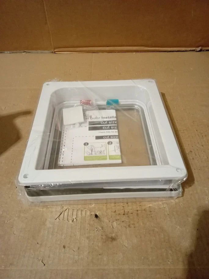 WeeGoo Large Cat Flap OD 25x23.5cm Lockable Pet Door 4way Silent White New