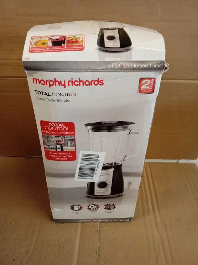 Morphy Richards Total Control Glass Jug Blender Crusher Blades 5 Speed 1.5L 600w