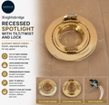 Knightsbridge Recessed Spotlight Tilt Twist & Lock Downlight Brass Aluminium