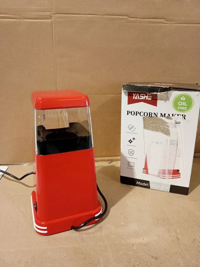 Yashe Popcorn Machine Retro 1200w Hot Air Maker One Touch Movie Nights Party New