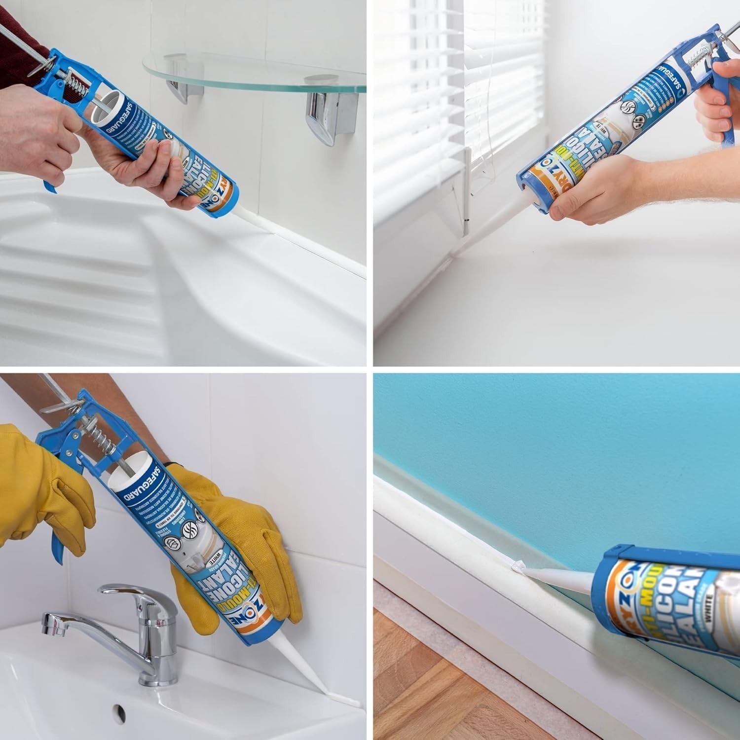 Dryzone Silicone Sealant White Anti Mould Waterproof Premium Sanitary Grade New