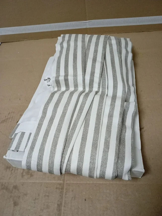 Yard Furn Hebden Eyelet Curtain Pair Ultra Soft Cotton Striped 117x137cm